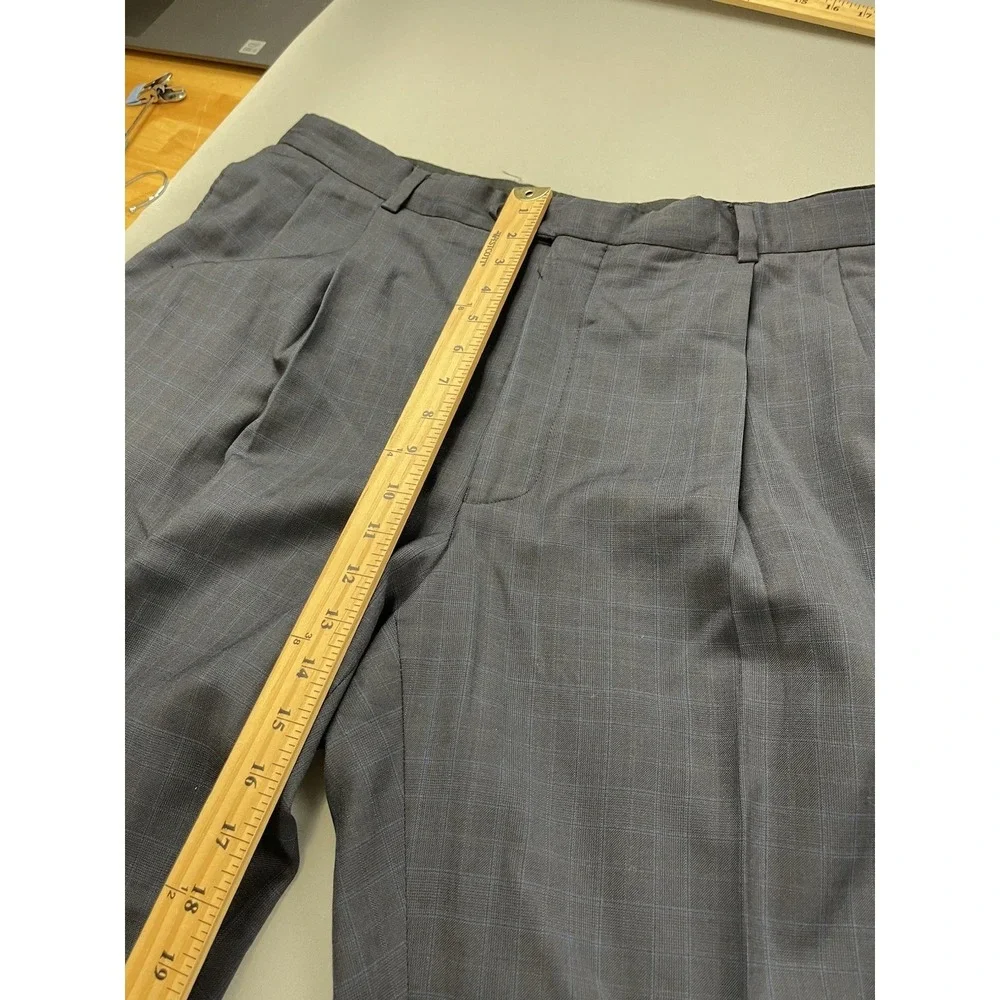 Jos A Bank Men Suit 43‎ Blue Plaid Signature Formal Wool Blazer 2 pc Pants 36x30